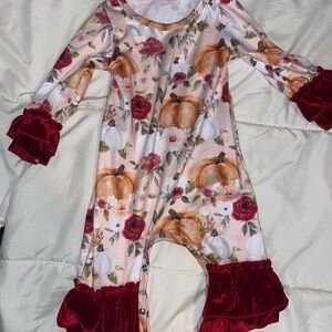 Floral Pumpkin Kids Bodysuit